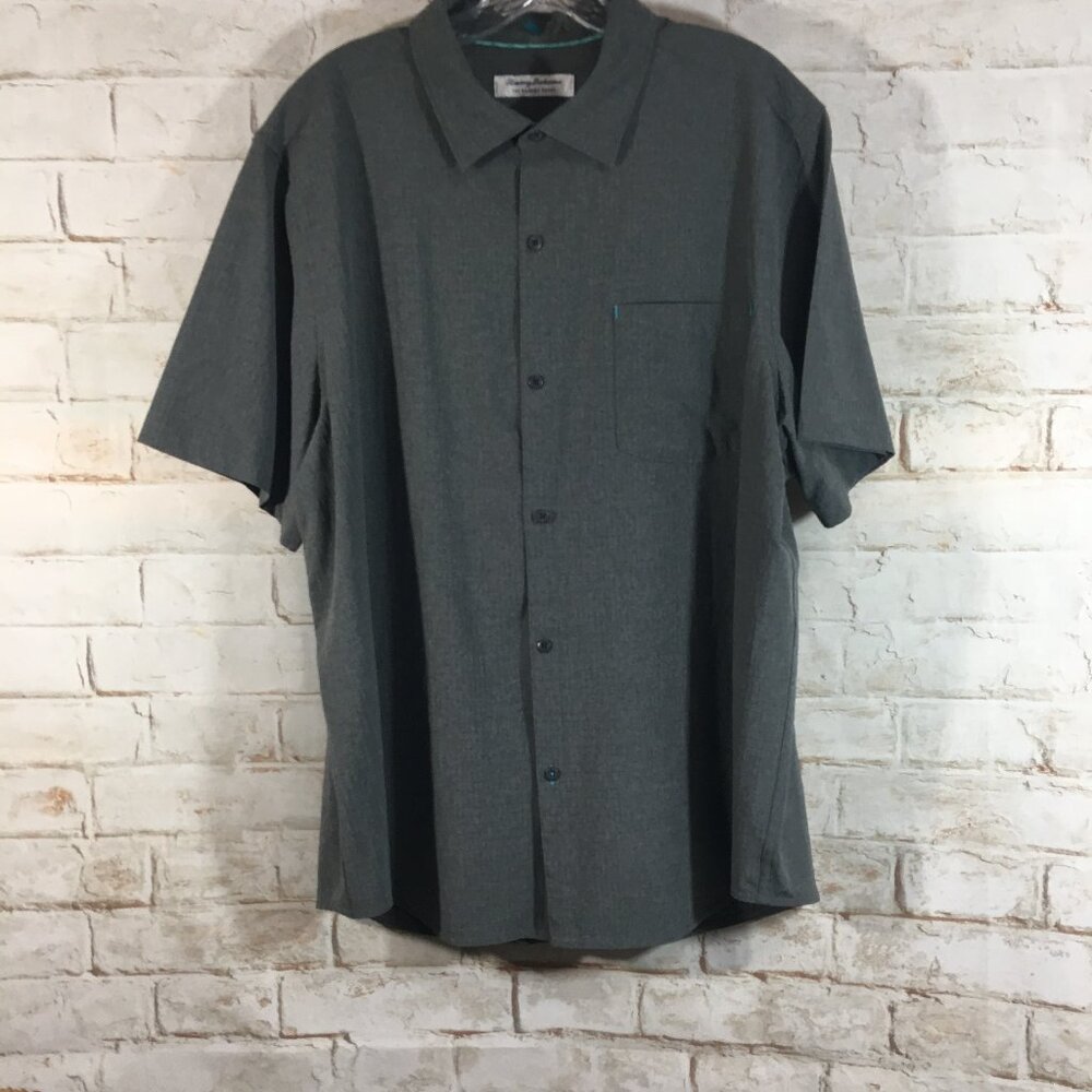 Tommy Bahama Shirt Mens XL Gray The Bahama Coast Islandzone Hawaiian